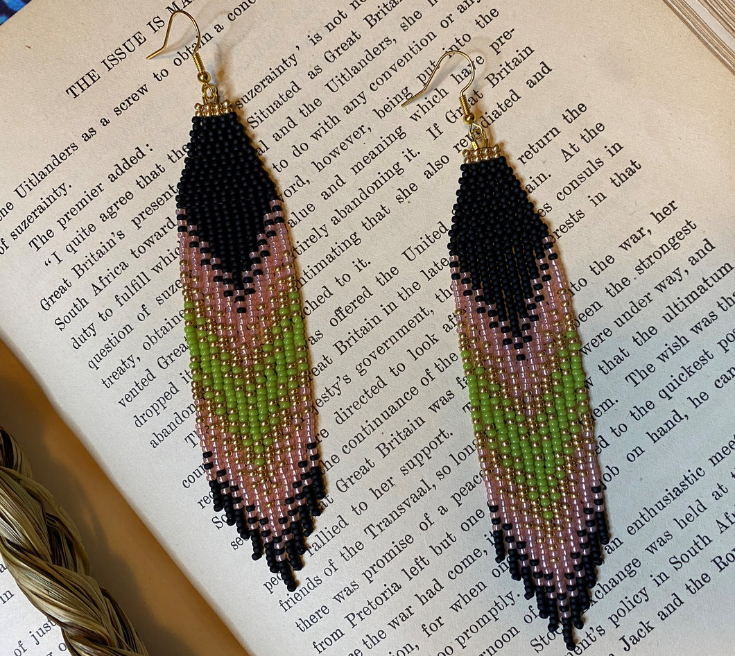 Beaded Fringe Earrings