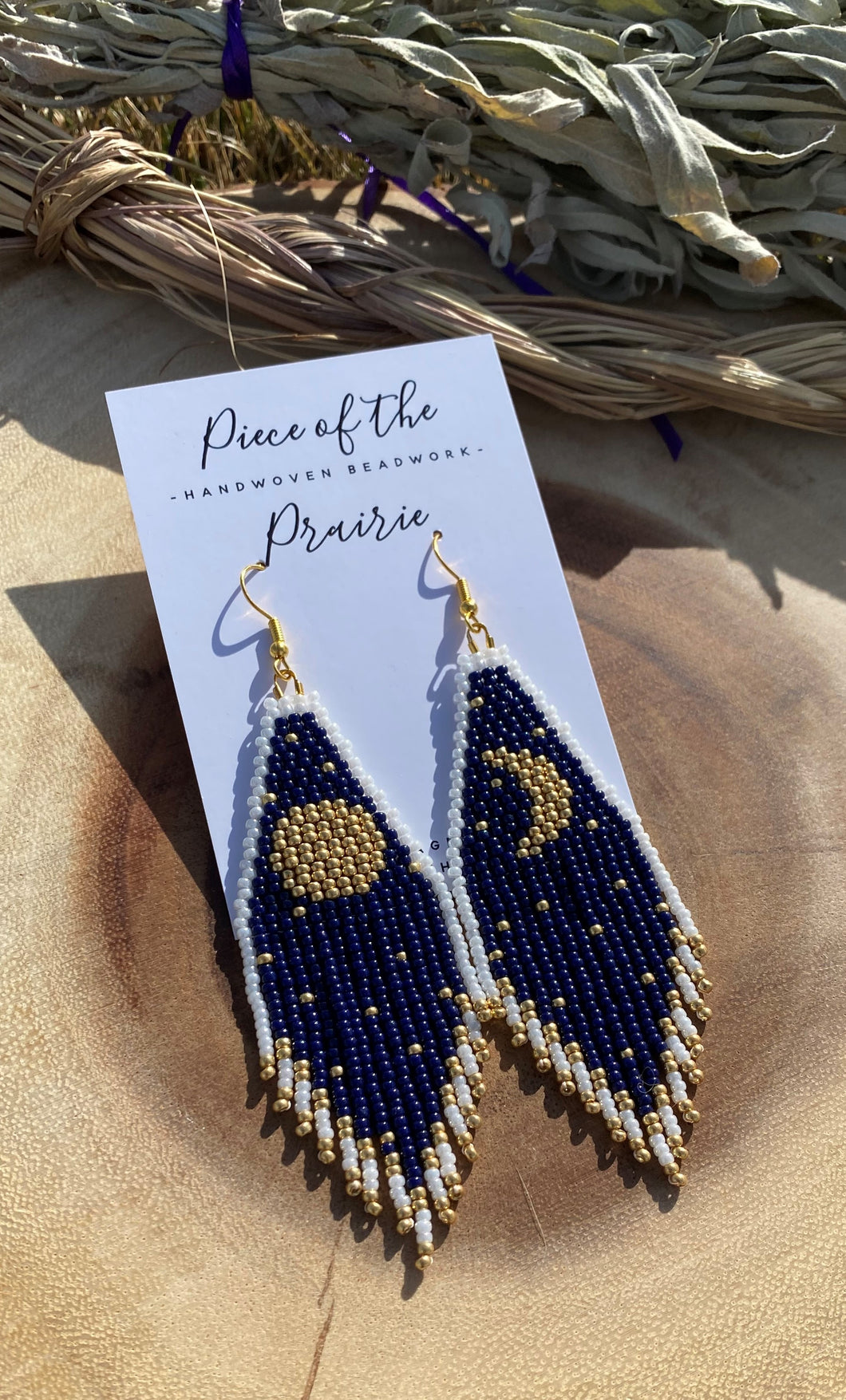 NIGHT SKY - Beaded Fringe Earrings